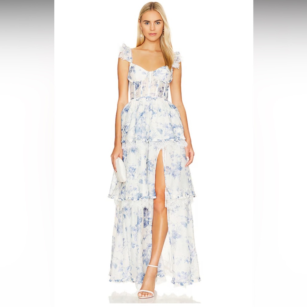 V. Chapman Jolie Gown in Provençal Blue Floral